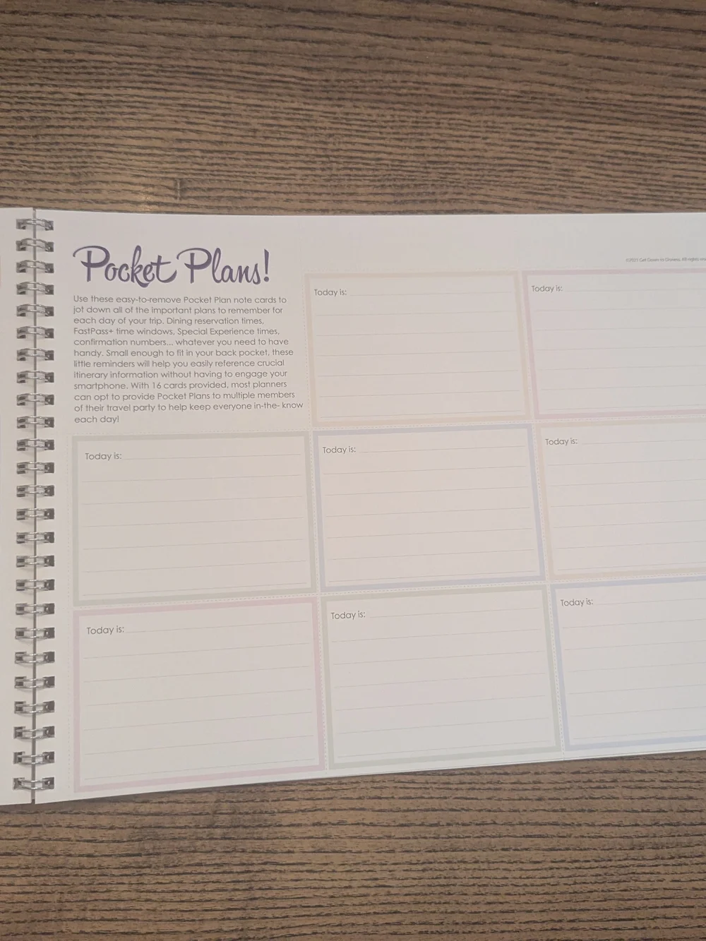 NWOT Disness Daily Agenda Book Disney World Spiral Bound Planner
